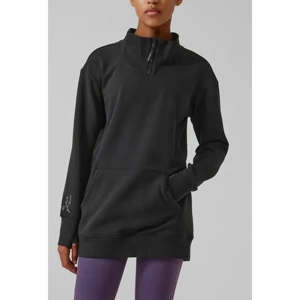 Athleta Girl Retroactive Half Zip XL in Black